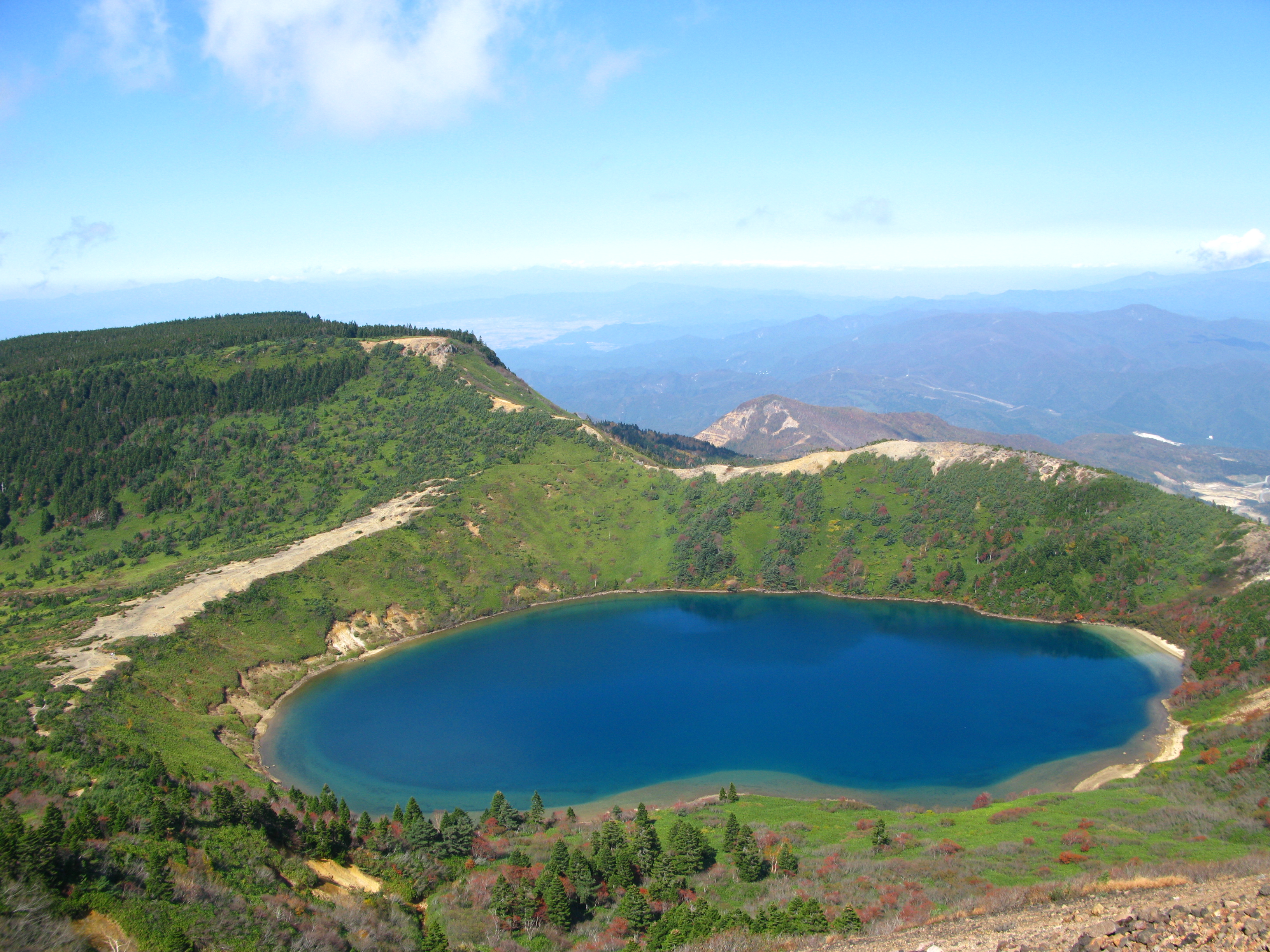 The colored waters of Goshikinuma Azuma lake in Fukushima's Ura-Bandai region
