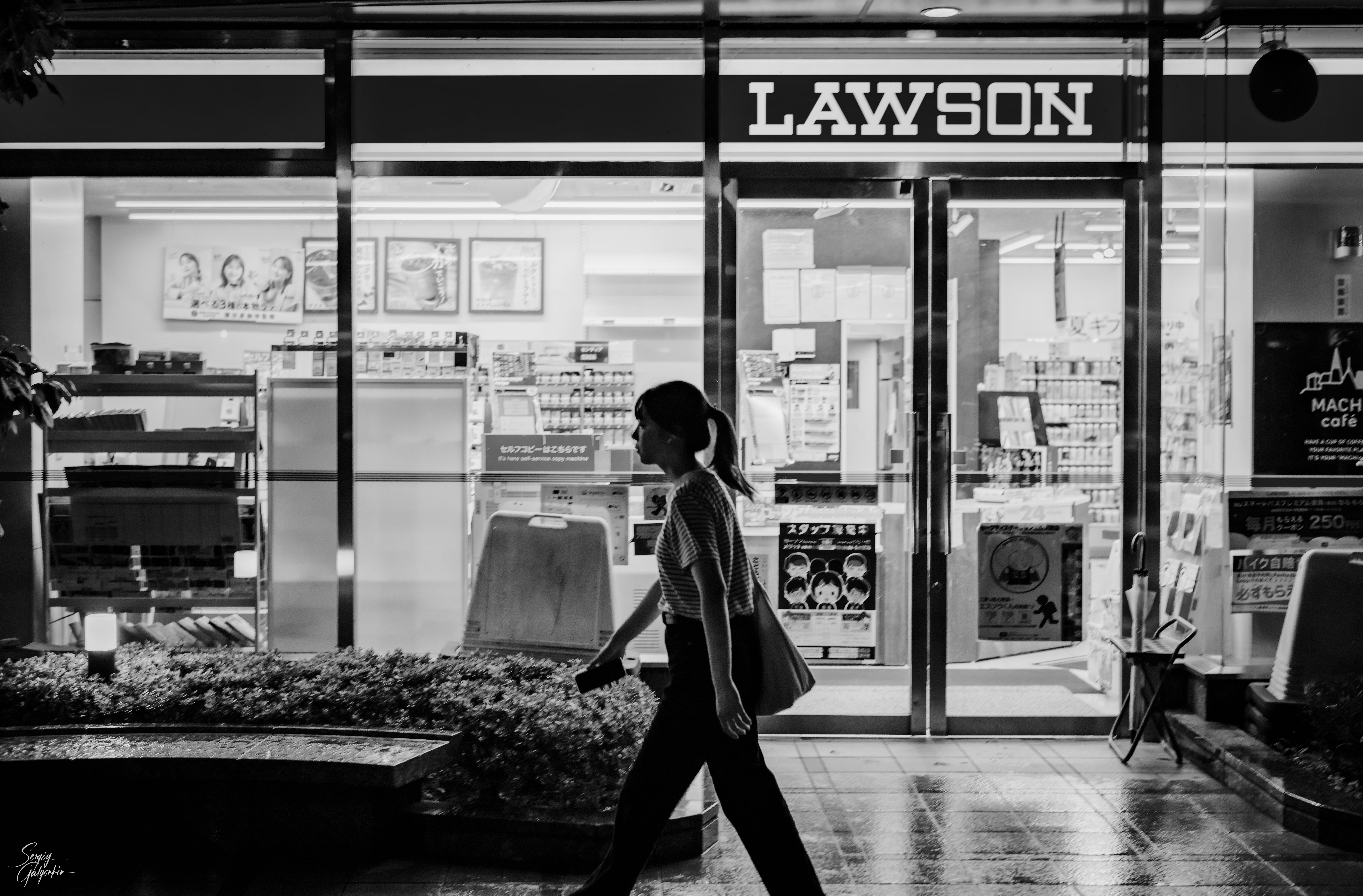Lawson convenience store in Japan at night
