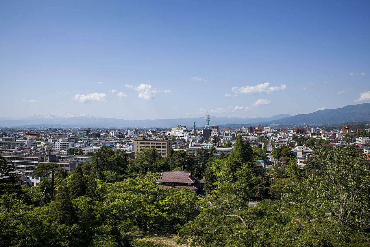 Looking north from Tsuruga Castle, Aizuwakamatsu - Jun 3, 2013