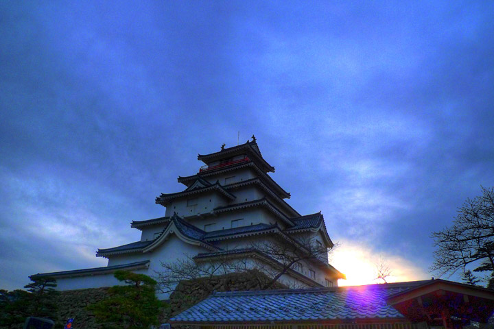 Tsuruga Castle, the iconic red-roofed castle of Aizuwakamatsu, Fukushima