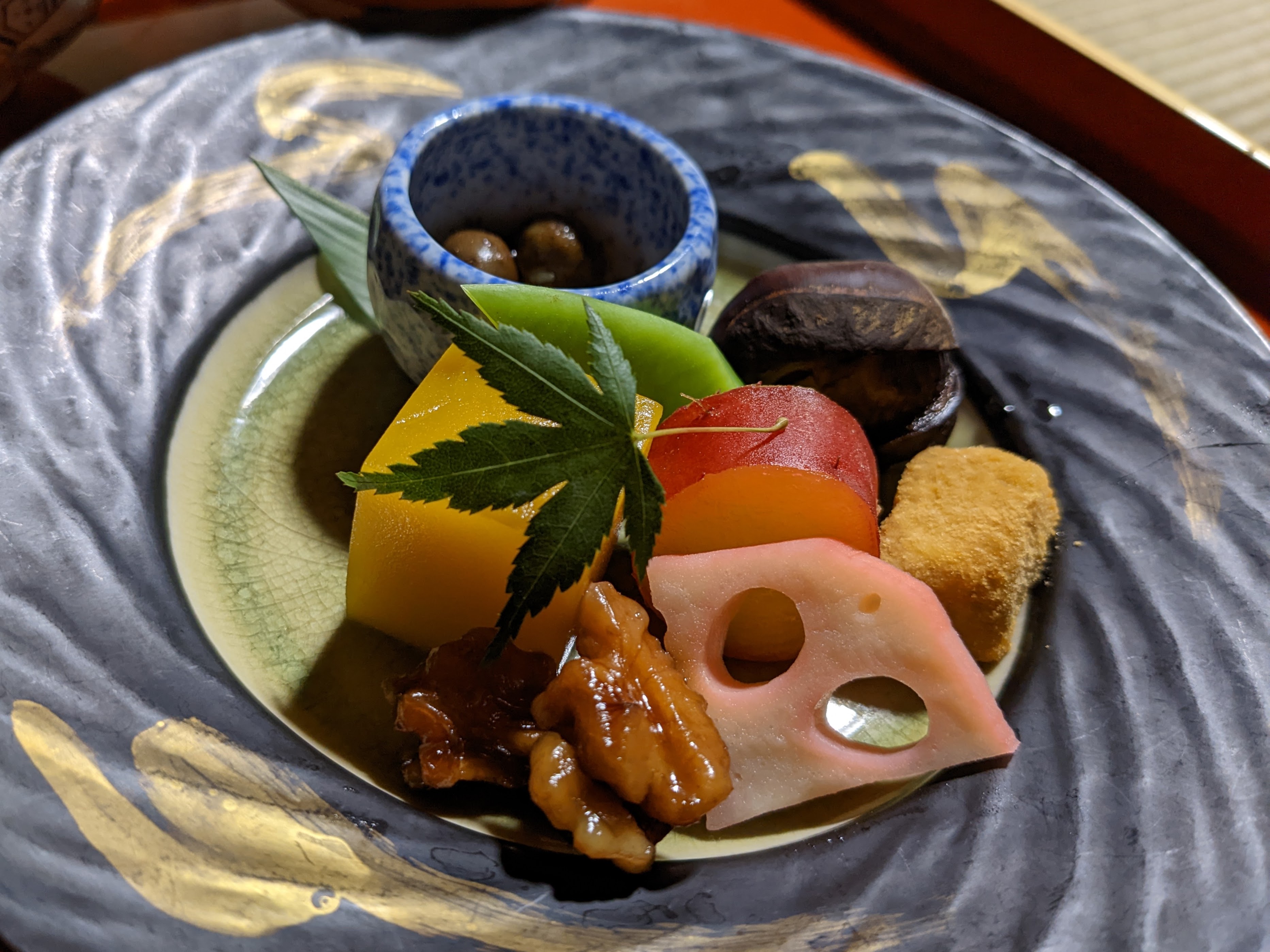 Shojin ryori appetizer course at Fukuchiin temple Japan