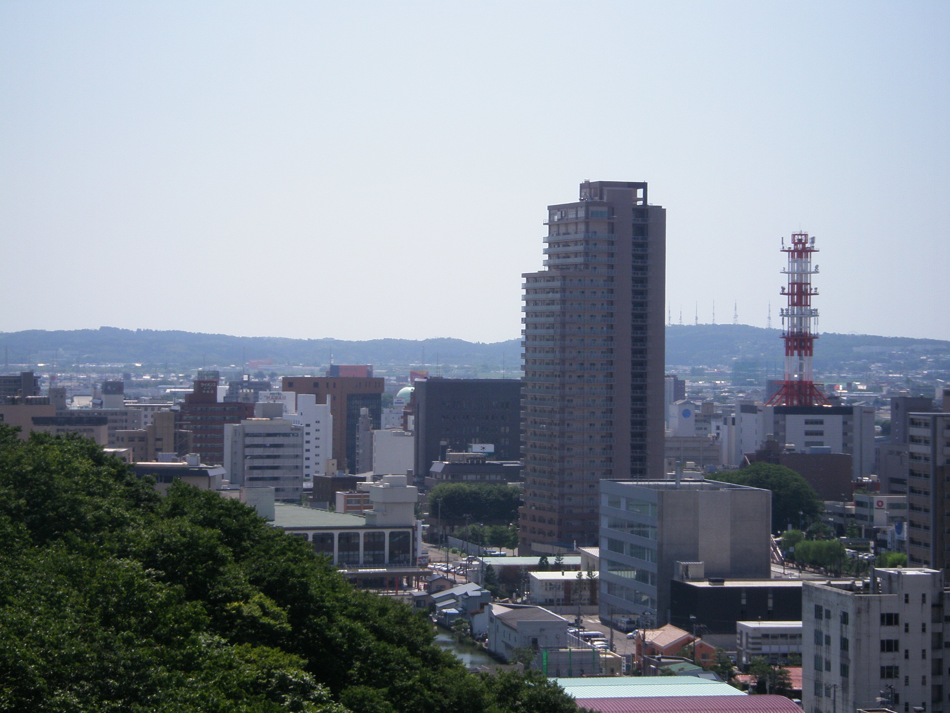 Panoramic view of Akita City from Kubota Castle grounds