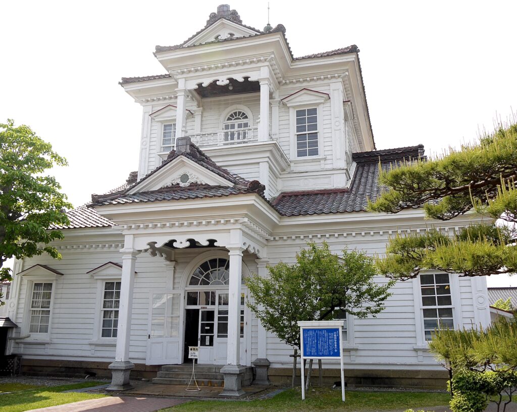 Former Tsuruoka Police Station at Chido Museum, a well-preserved Meiji-era wooden Western-style building