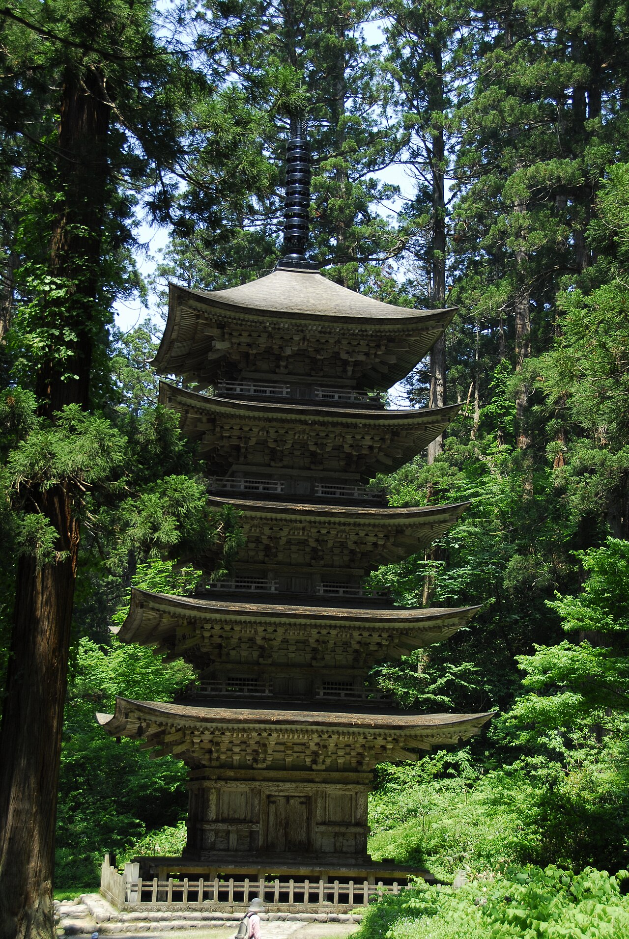 Haguro Sanzan pagoda close-up view