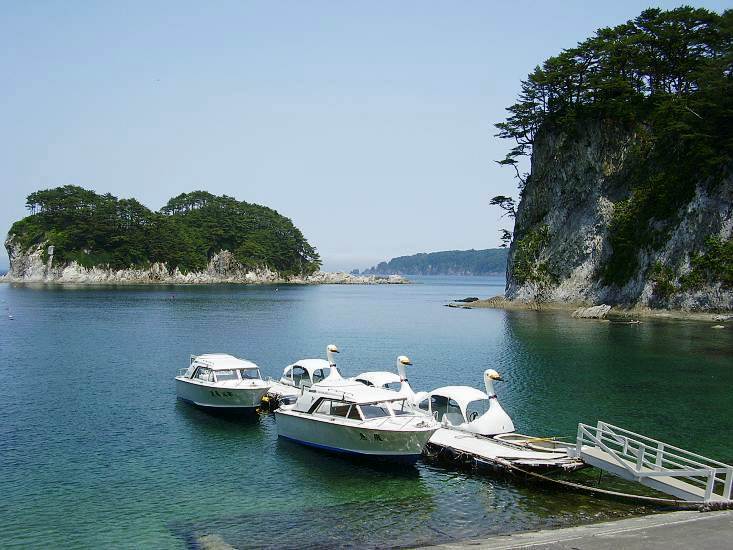 Jodogahama coastline panorama showing rocks and Iwate Pacific coast