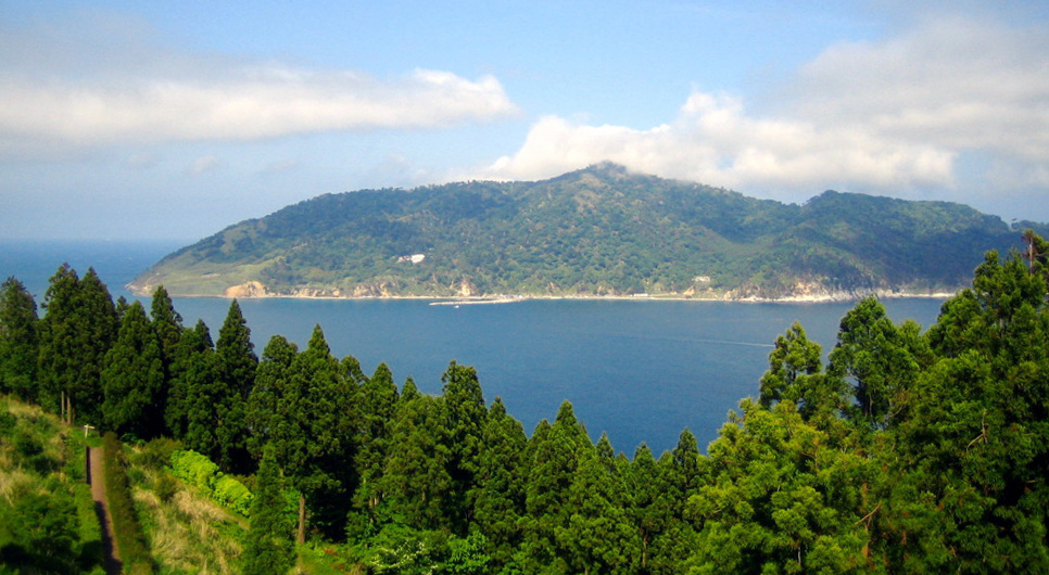 Kinkasan sacred island view from the sea, Miyagi, Japan