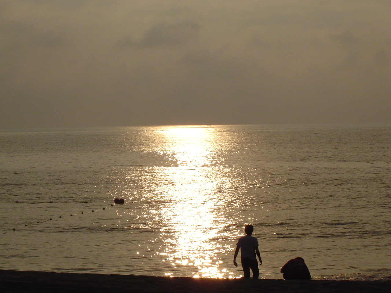 Stunning sunset over the Sea of Japan at Miyaumi Beach, Sakata