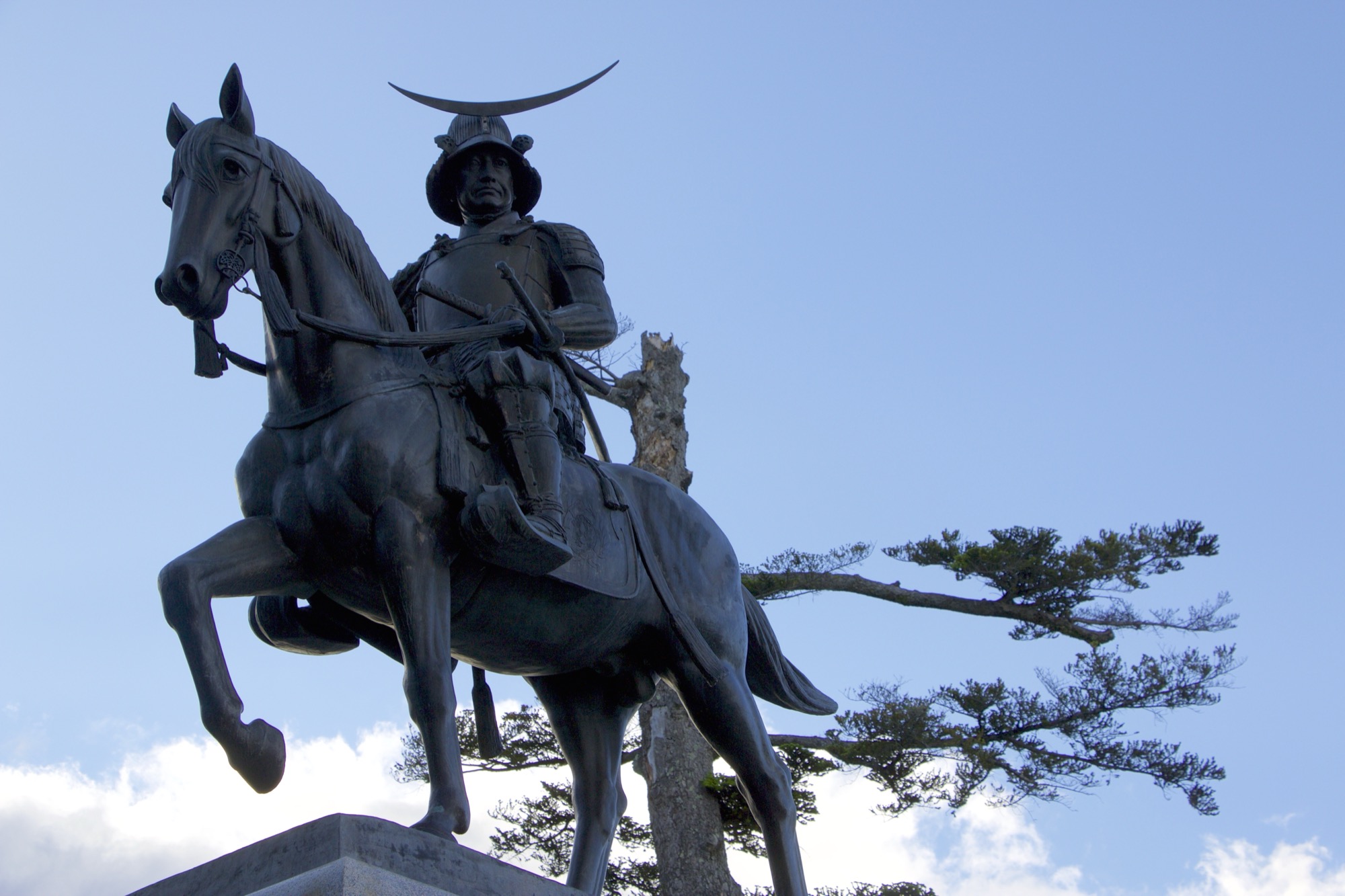 Statue of Date Masamune at Aoba Castle (Sendai Castle) ruins