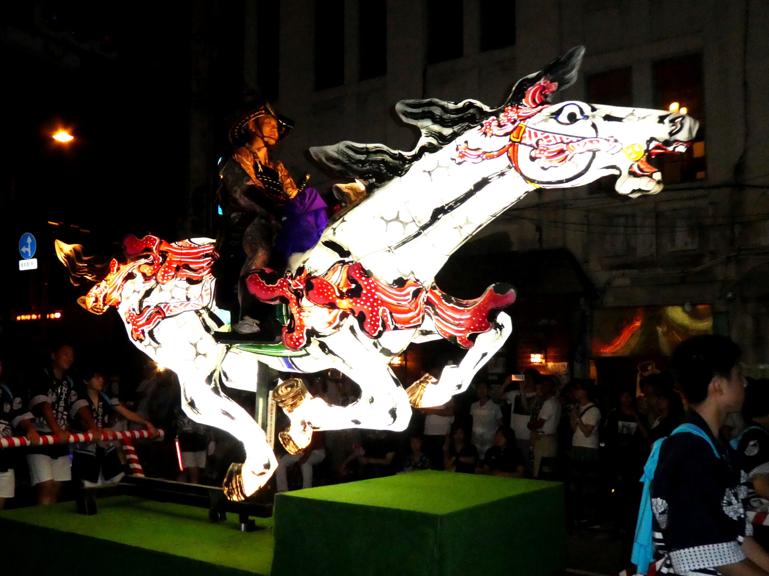 Hirosaki Neputa Festival float procession through the city streets
