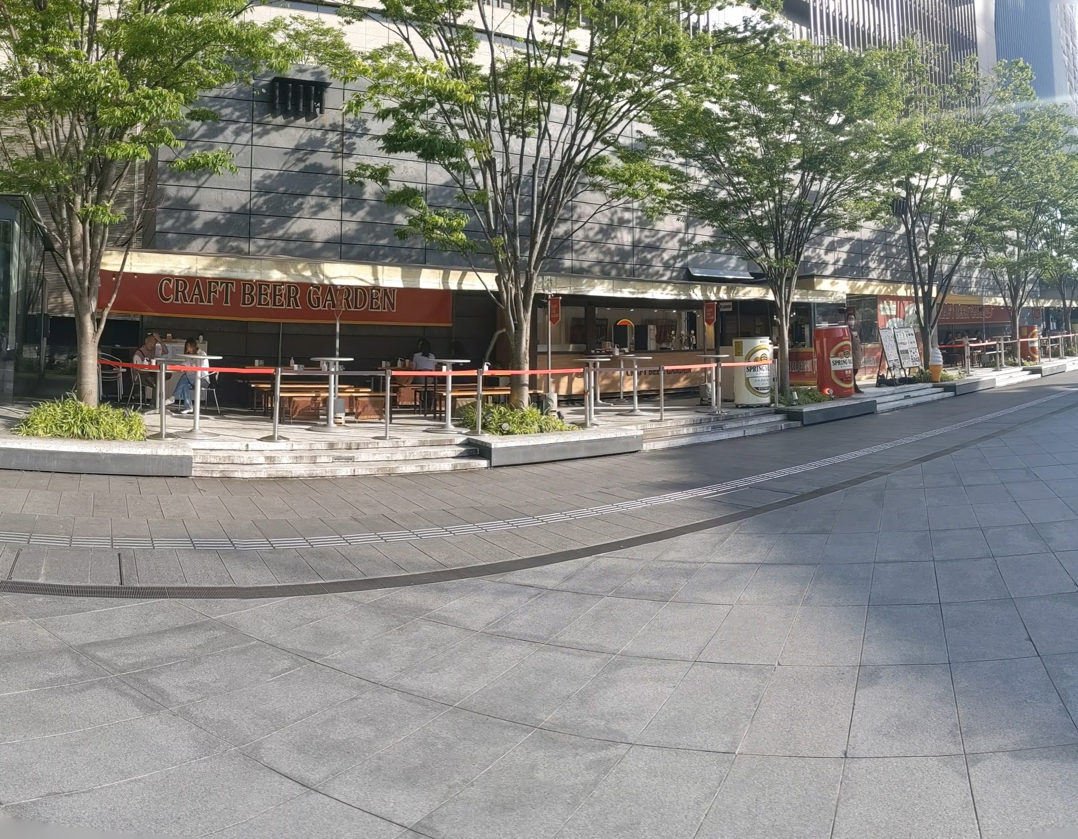 A Japanese craft beer garden with multiple taps serving local regional brews