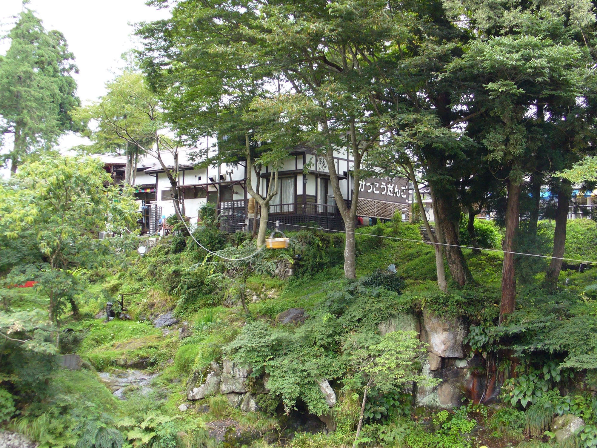 Kakko dango sweet rice cake skewers served at Genbikei Gorge