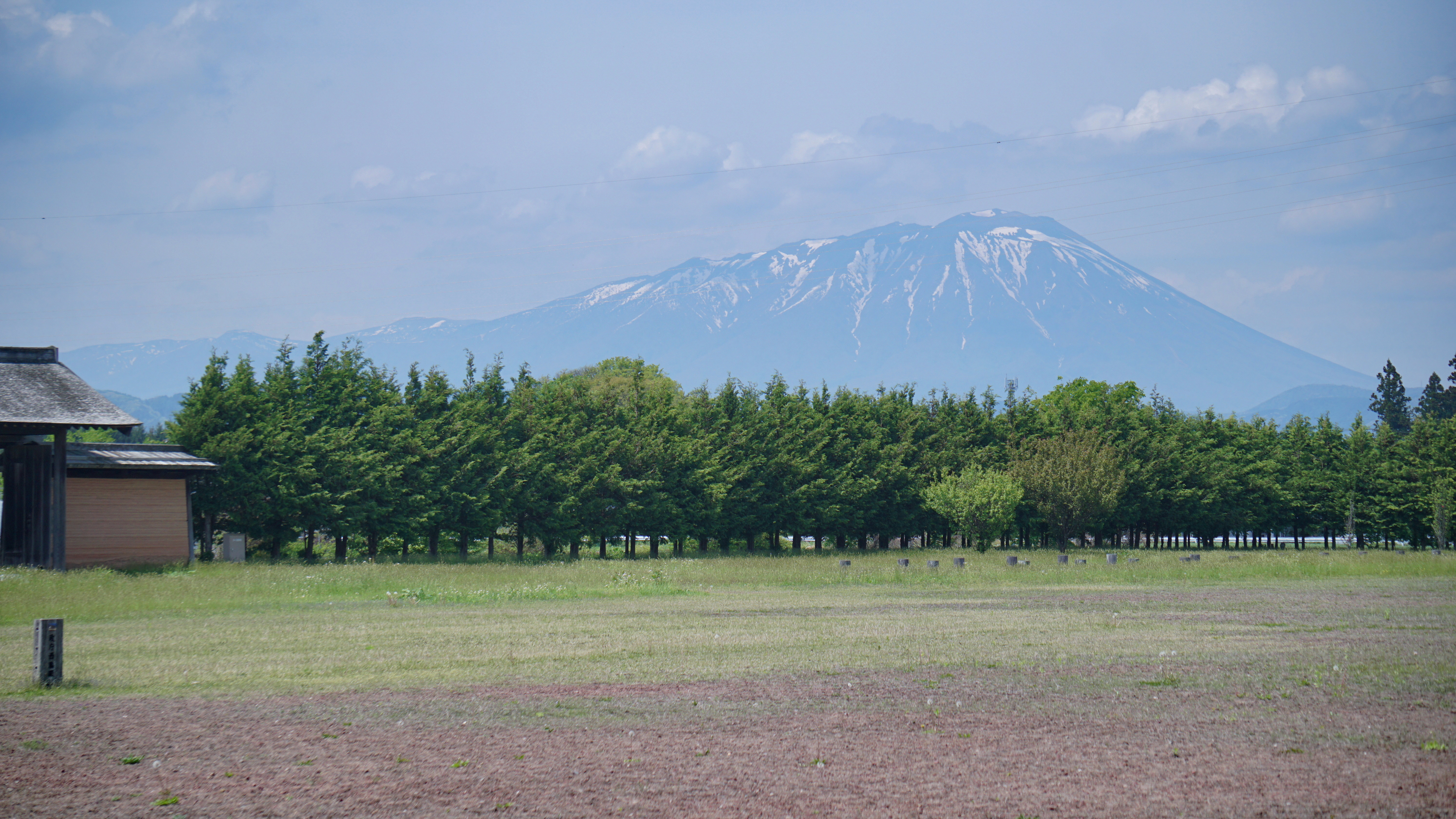 Mount Iwate rising above the agricultural plains near Morioka, Iwate Prefecture