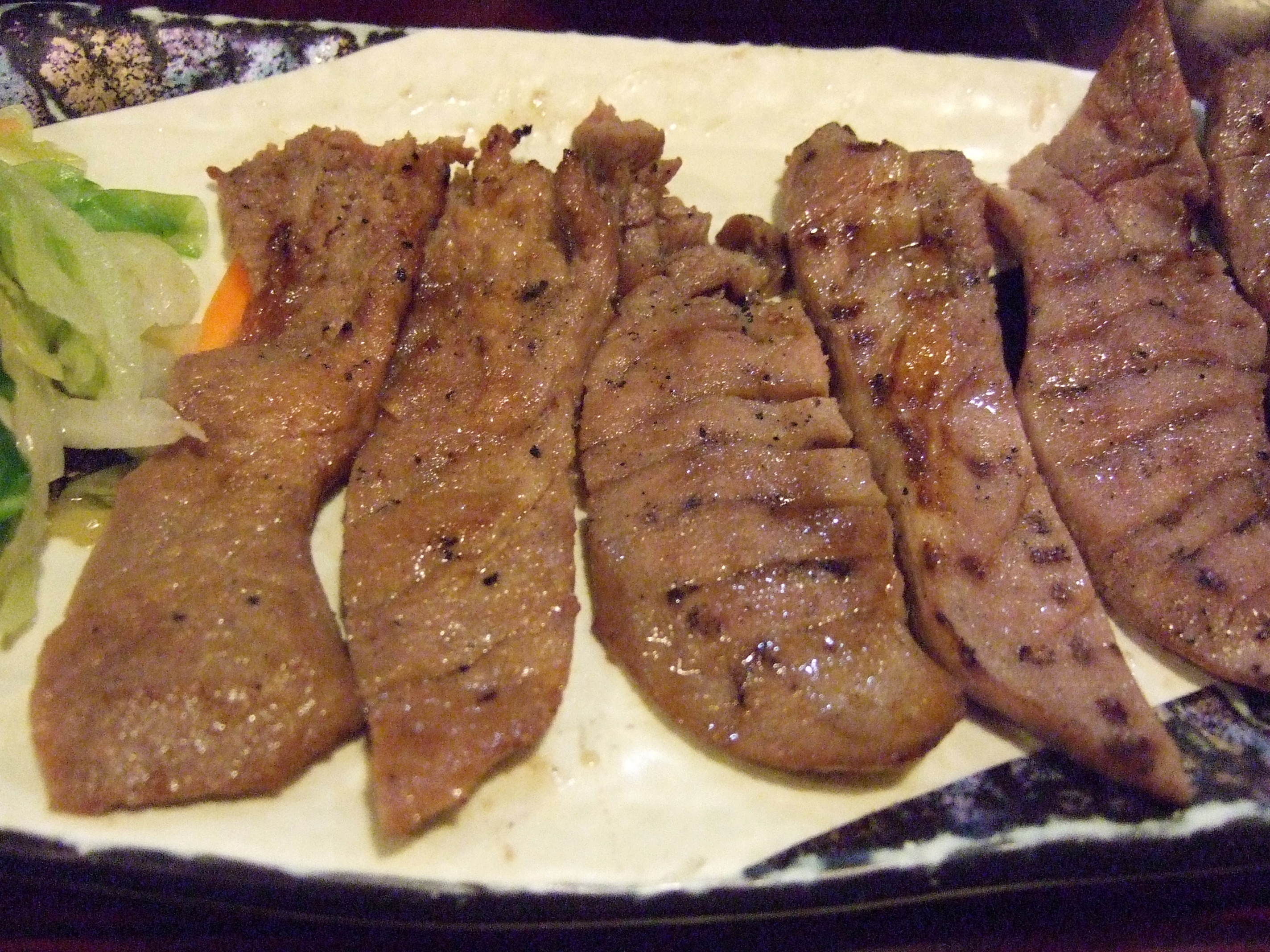 Sendai gyutan beef tongue grilled dish on plate