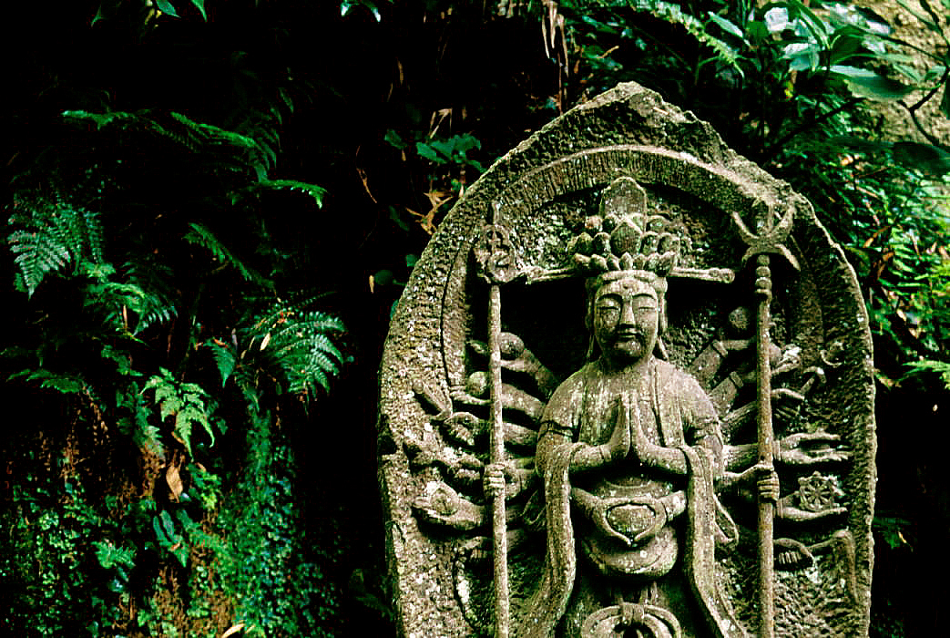 Ornate carved wooden panels inside Zuiganji Temple main hall