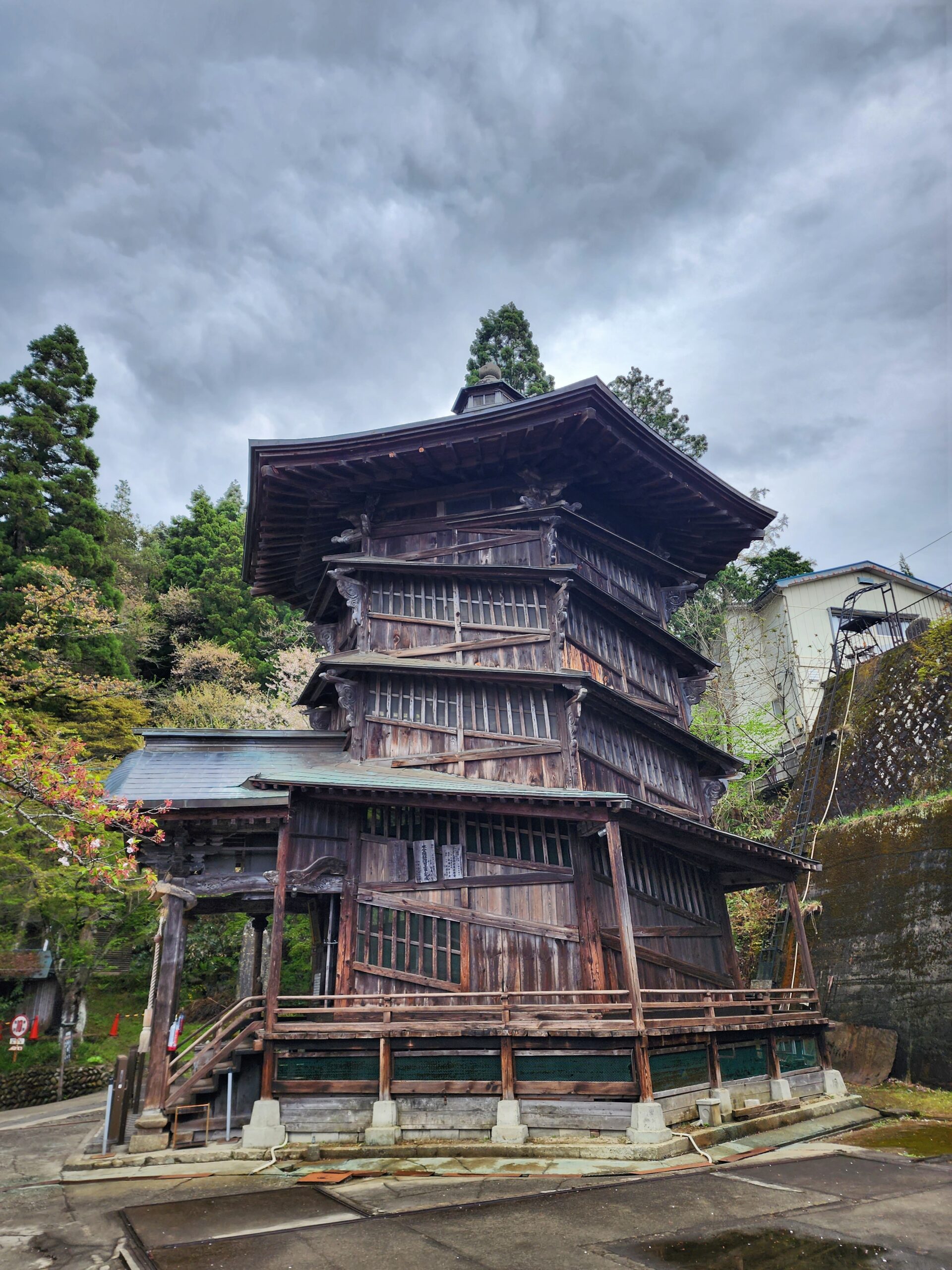Sazaedo, the double-helix wooden pagoda at Iimoriyama in Aizuwakamatsu, Fukushima
