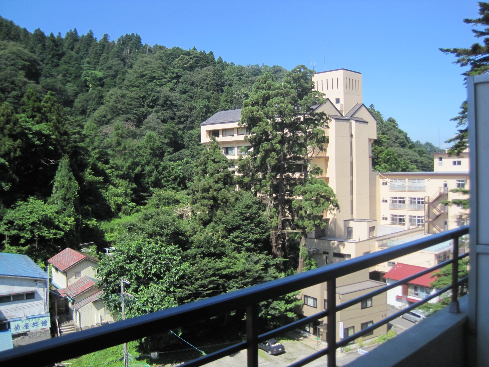 Traditional ryokan buildings in Higashiyama Onsen, Fukushima Prefecture