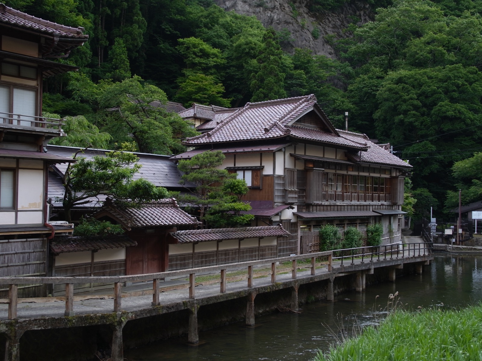 Mukaitaki historic ryokan building in Higashiyama Onsen, a Registered Tangible Cultural Property