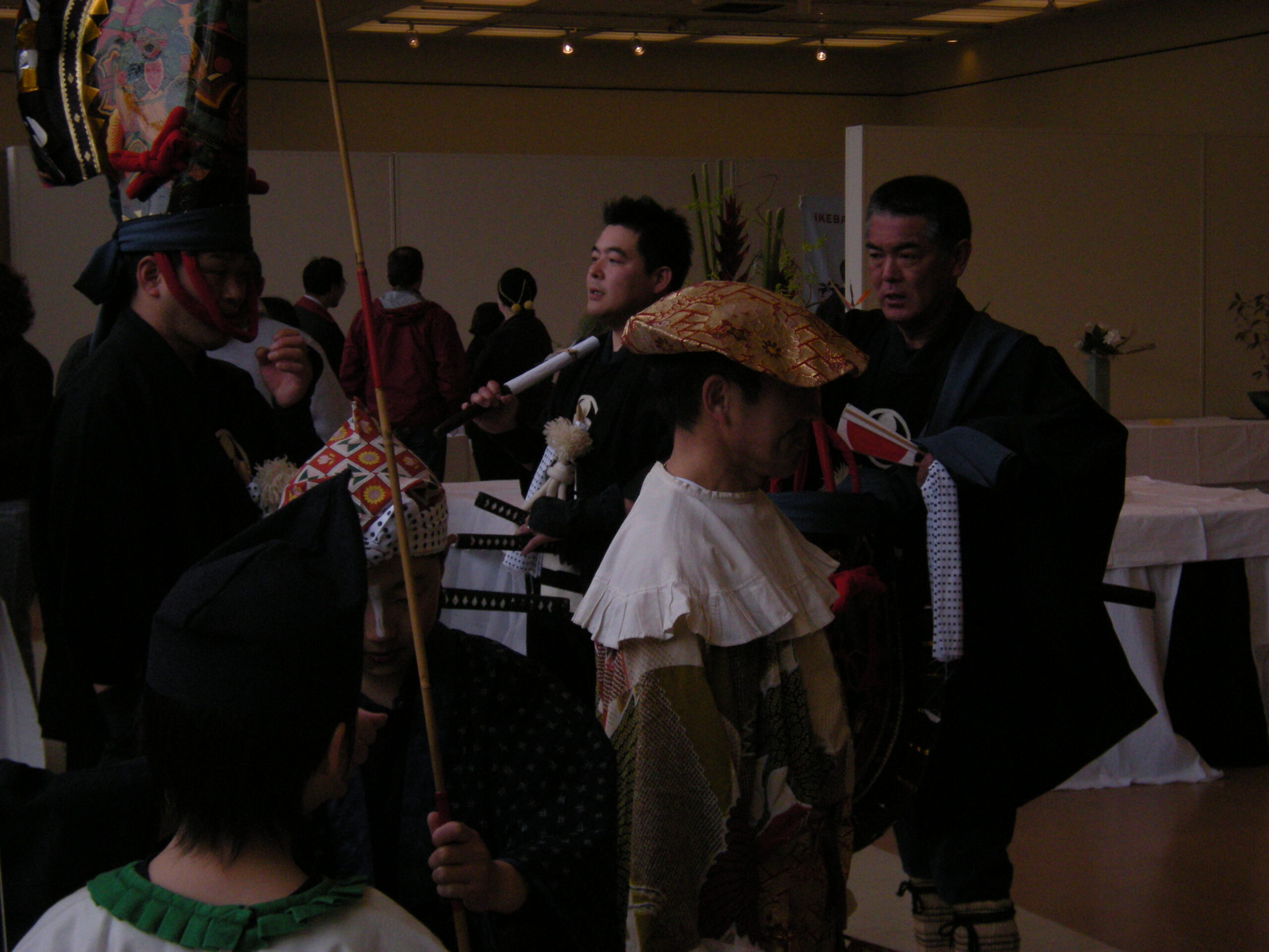 Enburi festival dancers performing in the snow in Hachinohe, Aomori
